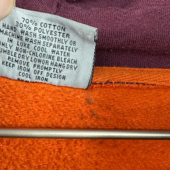 Virginia Tech Hokies Custom Distressed Bleached Hoodie Size XL Upcycled Sports - Picture 7 of 7